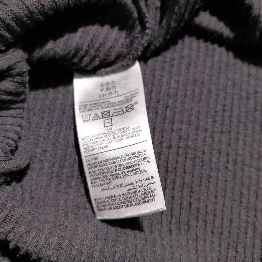 Old Navy Gray Ribbed Sweater/Shirt Dress Knee Length Mock Neck Sz 6-7